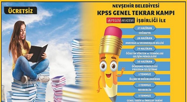 Kpss Tekrar Kampı’na Katılmak İçin Online Kayıt Yaptırabilirsiniz... Nevşehir Belediyesi