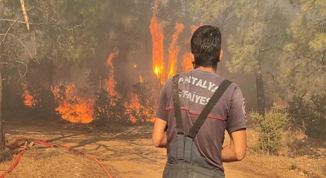 Antalya Büyükşehir itfaiyesi Mersin’de alevlerle mücadele ediyor