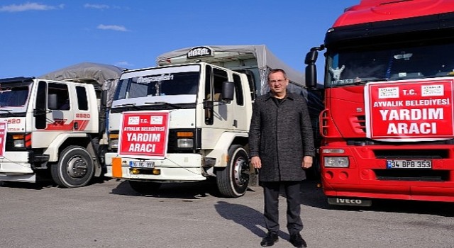 Ayvalık'ta Deprem Bölgesine Yardım Köprüsü Kuruldu