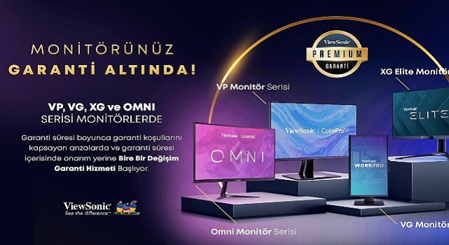 ViewSonic, yüksek standartlı monitör serileri için Premium Garanti Hizmeti dönemini başlattı