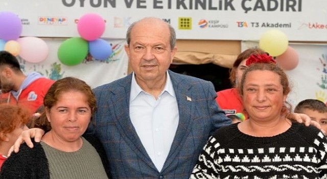 KKTC Cumhurbaşkanı Ersin Tatar'dan Büyükşehir'in çadır kentine ziyaret