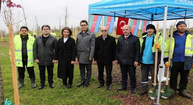 Azerbaycan ve Türkiye Kardeşliği Ormanına Haydar Aliyev'in anısına 100 fidan