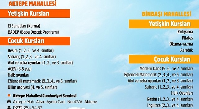 Cumhuriyet Semtevlerinde kurs kayıtları başladı