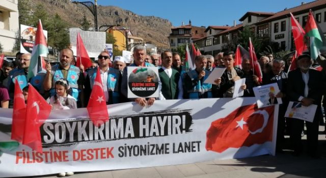 Gümüşhane’de İsrail'in Filistin'de yaptığı katliamlar protesto edildi!