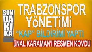 Trabzonspor Karaman ayrılığını KAP'a bildirdi!