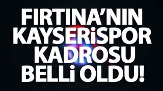 Trabzonspor'un Kayserispor kadrosu açıklandı