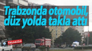 Trabzon'da otomobil takla attı!