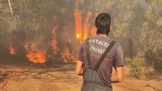 Antalya Büyükşehir itfaiyesi Mersin’de alevlerle mücadele ediyor