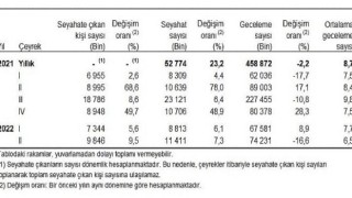 Yurt içinde ikamet eden 9 milyon 846 bin kişi seyahate çıktı