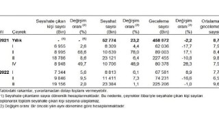 Yurt içinde ikamet eden 19 milyon 156 bin kişi seyahate çıktı