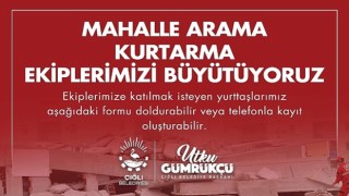 Çiğli Belediyesi Mahalle Arama Kurtarma Ekibine Yeni Gönüllüler Arıyor