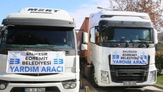 Edremit'ten üç günde 17 tır yardım gönderildi