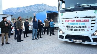 Kemer 11'inci yardım tırını uğurladı