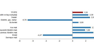 TÜİK: Yurt İçi Üretici Fiyat Endeksi (Yİ-ÜFE) yıllık %76,61, aylık %1,56 arttı