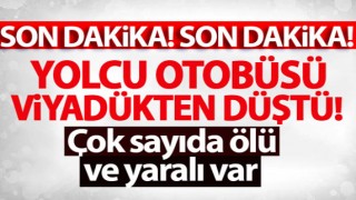 Yolcu otobüsü viyadükten düştü! Çok sayıda ölü ve yaralı var