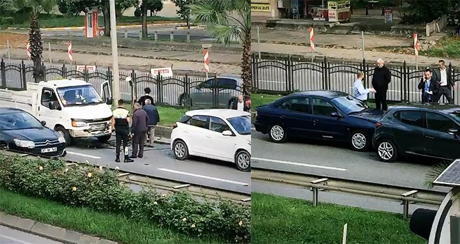 Trabzon'da 4 araç birbirine girdi