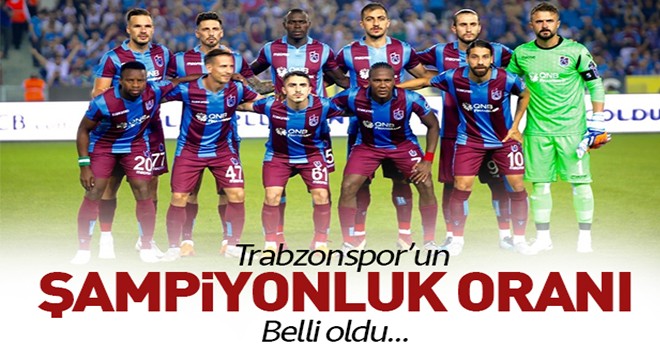 Trabzonspor'un şampiyonluk oranı açıklandı!