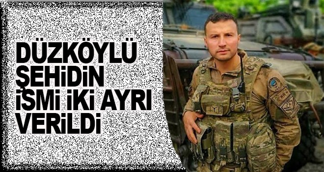 Düzköylü şehidin ismi iki ayrı yere verildi