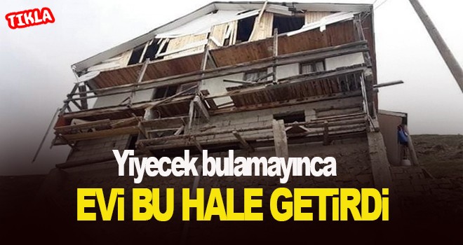 Yiyecek bulamayınca evi bu hale getirdi