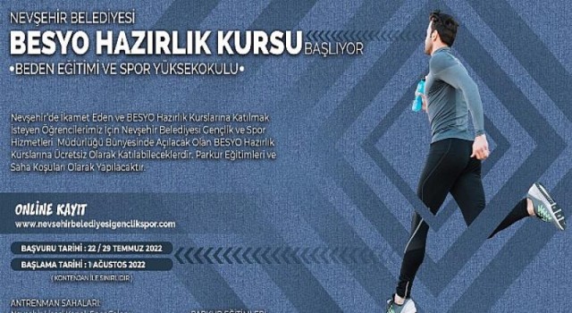 Nevşehir Ücretsiz Besyo Hazırlık Kursu Başlıyor