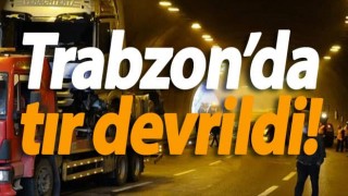 Çömlekçi tünelinde feci kaza! Tır devrildi