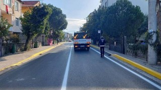 Körfez Abdülhamid Han Caddesi’nde yol çizgileri çekildi