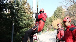Jandarma Arama Kurtarma Timi’nden Keçiören Teleferik’te Tatbikat