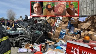 TIR otomobilin üzerine devrildi: Aynı aileden 4 kişi can verdi!